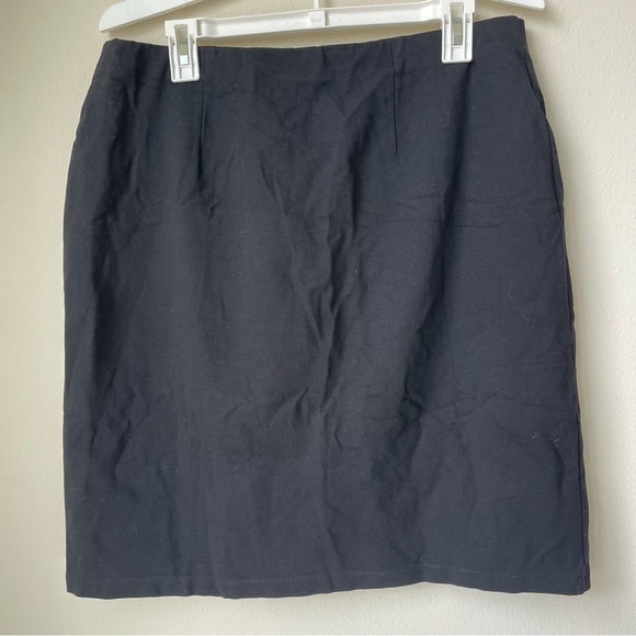 Eileen Fisher Black Slip On Mini Skirt Size Large - Picture 3 of 6